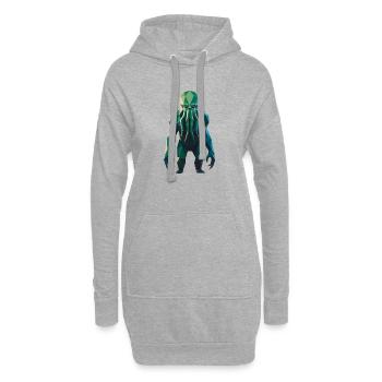 C'thulhu - Cooles Lovecraft Logo - Hoodie-Kleid - Grau meliert - Vorne