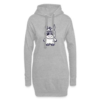 Esel Halloween Geist - Hoodie-Kleid - Grau meliert - Vorne