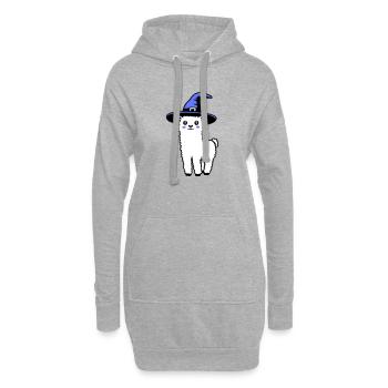 Niedliches Alpaka Lama Hexenhut Halloween Kostüm - Hoodie-Kleid - Grau meliert - Vorne