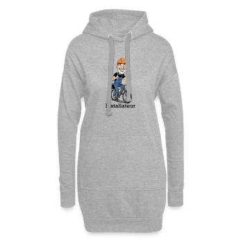 Bauarbeiter Fahrradheld - Hoodie-Kleid - Grau meliert - Vorne