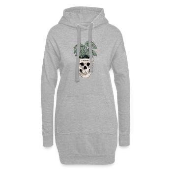 Pflanzen Papa Plante de Crâne Papa Monstera allemand Cadeau - Sweat-shirt à capuche long Femme - gris chiné - Devant