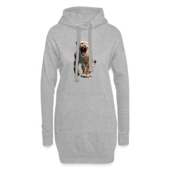 Säbelzahntiger Smilodon Raubkatze Säbelzahn Tiger - Hoodie-Kleid - Grau meliert - Vorne