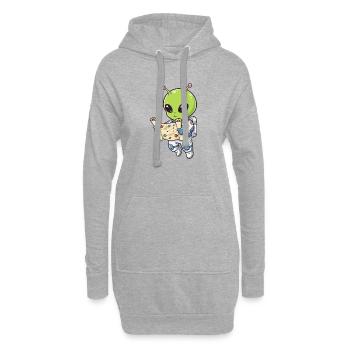 Astronaute extraterrestre avec carte - Sweat-shirt à capuche long Femme - gris chiné - Devant