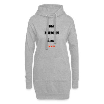 BONNE FÊTE. COEUR. BONNE FÊTE MAMAN. MAMAN. FÊTE  - Sweat-shirt à capuche long Femme - gris chiné - Devant