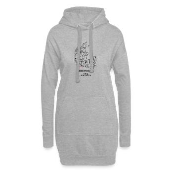 Dänemark Umriss - Padborg Liebe - Koordinaten - Hoodie-Kleid - Grau meliert - Vorne