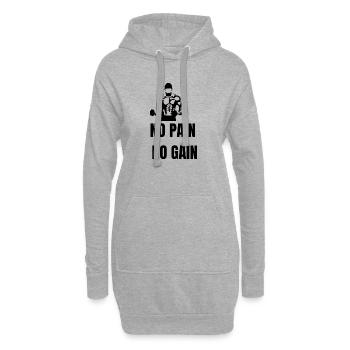 No Pain No Gain  - Hoodie-Kleid - Grau meliert - Vorne
