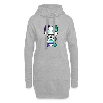 Pride Plush : Gayly - Sweat-shirt à capuche long Femme - gris chiné - Devant
