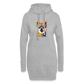 Chien Shiba Inu Race de chiens japonais Shibas du Japon - Sweat-shirt à capuche long Femme - gris chiné - Devant