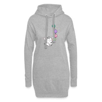 Éléphant Ballon Pastel - Sweat-shirt à capuche long Femme - gris chiné - Devant
