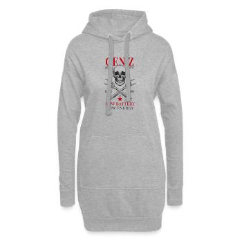 Gen Z – Digital Native - Hoodie-Kleid - Grau meliert - Vorne