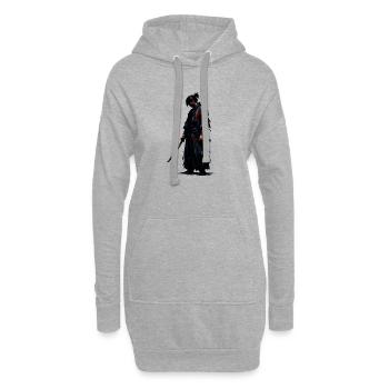 Lame de Sang du Samouraï Sombre - Sweat-shirt à capuche long Femme - gris chiné - Devant