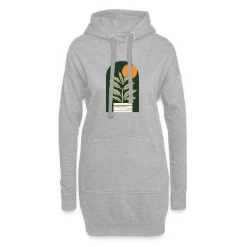 Sun plant in dark green - Hoodie Dress - heather grey - Front