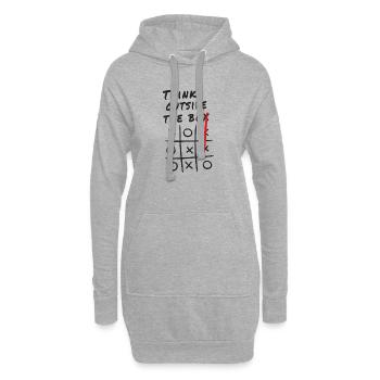 Think Outside the Box – Creative Tic-Tac-Toe - Hoodie Dress - heather grey - Front