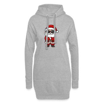 Lunettes de soleil Père Noël Icône - Sweat-shirt à capuche long Femme - gris chiné - Devant