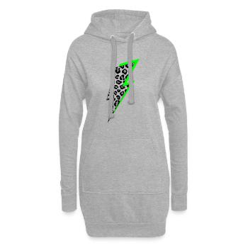 Blitz Leoparden Muster mit Neon Schatten - Hoodie-Kleid - Grau meliert - Vorne
