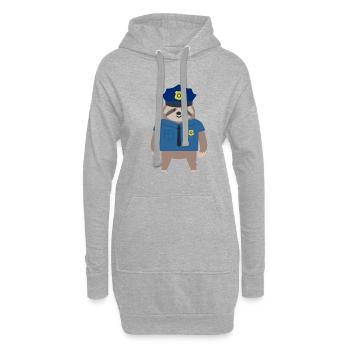Police - Sweat-shirt à capuche long Femme - gris chiné - Devant