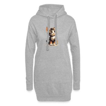 Kätzchen - Hoodie-Kleid - Grau meliert - Vorne
