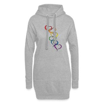 LGBT Cadeau sort Amis Pride Droits - Sweat-shirt à capuche long Femme - gris chiné - Devant
