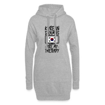 Korean Dramas Are My Therapy - Sweat-shirt à capuche long Femme - gris chiné - Devant