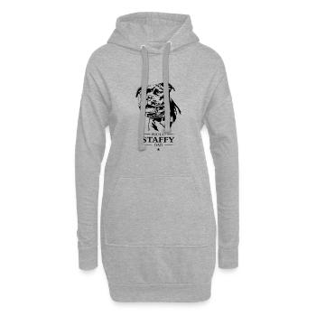 Staffy Dad Staffordshire Bullterrier Hund Wilsigns - Hoodie-Kleid - Grau meliert - Vorne