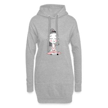yoga - Sweat-shirt à capuche long Femme - gris chiné - Devant