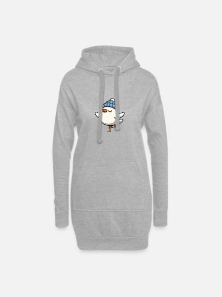 Nordsee Comic Möwe Yoga Mütze Beanie Resilienz Om - Hoodie-Kleid - Grau meliert