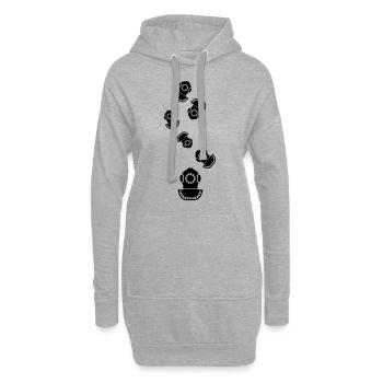 Taucherhelm Tauchen symbol - Hoodie-Kleid - Grau meliert - Vorne