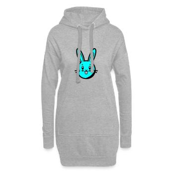 Hase Ostern - Hoodie-Kleid - Grau meliert - Vorne