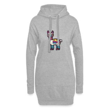 Alpaka Llama Halloween Tier - Hoodie-Kleid - Grau meliert - Vorne