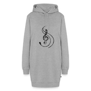 Musik Note Icon - Hoodie-Kleid - Grau meliert - Vorne
