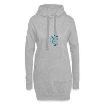 Dripping Blue Design moderne - Sweat-shirt à capuche long Femme - gris chiné - Devant