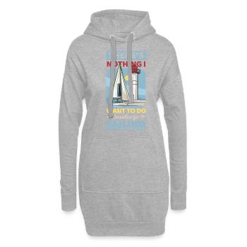 Sailor Sailing Sailboat Funny Dictons Cadeau - Sweat-shirt à capuche long Femme - gris chiné - Devant