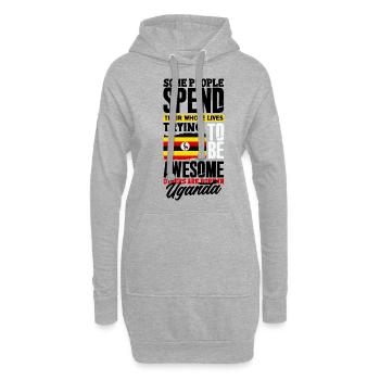 Uganda Uganda Ugandische Flagge Zitat - Hoodie-Kleid - Grau meliert - Vorne