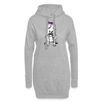 Halloween Dalmatian Dog Costume Humour - Sweat-shirt à capuche long Femme - gris chiné - Devant