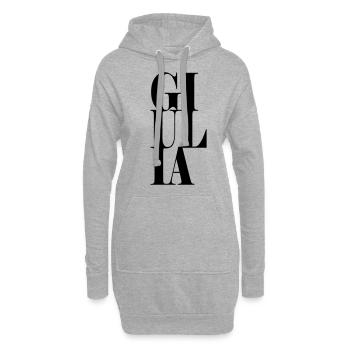 Giulia Name Vorname Moderne Schrift Wort Art - Hoodie-Kleid - Grau meliert - Vorne