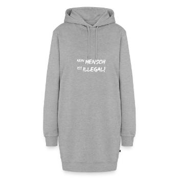 Kein Mensch Ist Illegal! - Hoodie-Kleid - Grau meliert - Vorne