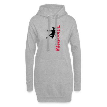 Handballerin - Handball seitlich - Hoodie-Kleid - Grau meliert - Vorne