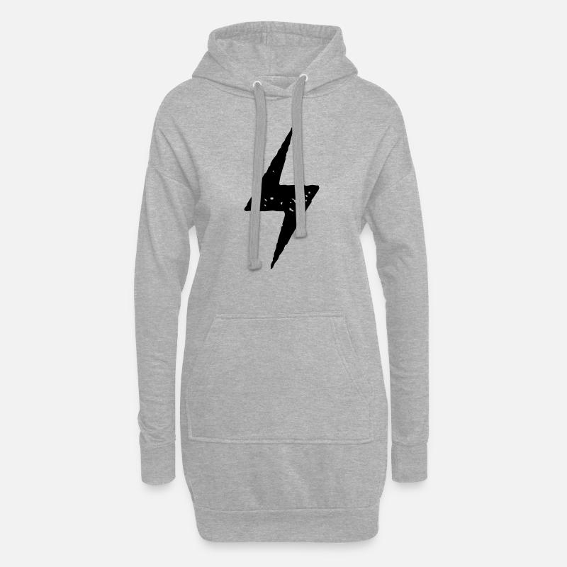 Blitz Strom Symbol - Hoodie-Kleid - Grau meliert