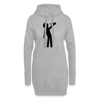 drinken - Sweat-shirt à capuche long Femme - gris chiné - Devant