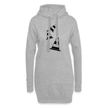 caution_f1 - Hoodie-Kleid - Grau meliert - Vorne