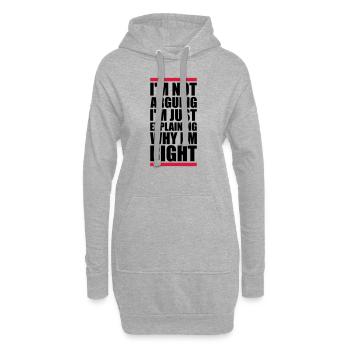 Je ne discute pas - Sweat-shirt à capuche long Femme - gris chiné - Devant