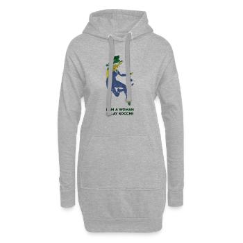 Frauenfußball - Hoodie-Kleid - Grau meliert - Vorne