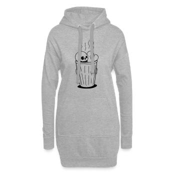 déchets - Sweat-shirt à capuche long Femme - gris chiné - Devant
