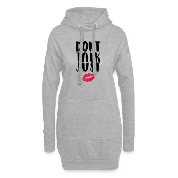 dont-Talk-just-Kuss - Hoodie-Kleid - Grau meliert - Vorne
