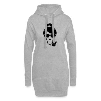 Cool swag hipster mère épouse femme boss - Sweat-shirt à capuche long Femme - gris chiné - Devant