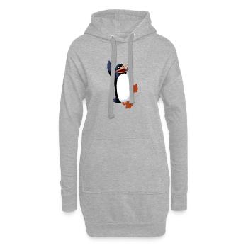 Pinguin - Hoodie-Kleid - Grau meliert - Vorne