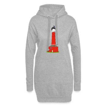 Alter Leuchtturm Wangerooge - Hoodie-Kleid - Grau meliert - Vorne
