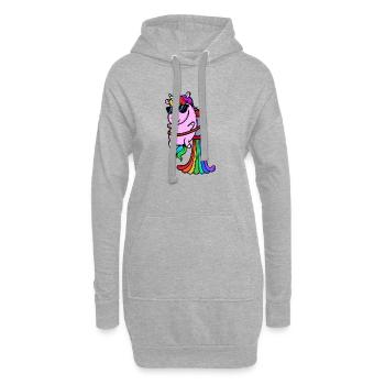 Cool Tier Lustig - Hoodie-Kleid - Grau meliert - Vorne