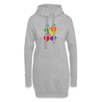 Obst - Hoodie-Kleid - Grau meliert - Vorne