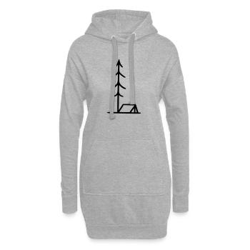 Camping - Tente - Sweat-shirt à capuche long Femme - gris chiné - Devant